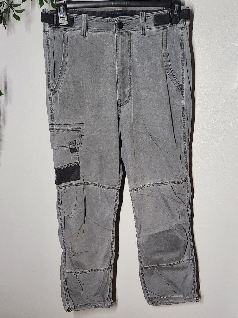 Abercrombie & Fitch Stretch Gray Cargo Utility Pants Mens 30 X 32